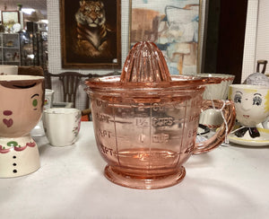 Pink Glass Measuring Cup w/ Juicer