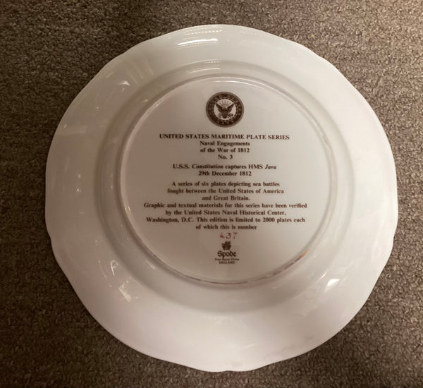 Spode United States Maritime Plate Series Naval Engagements of the War of 1812 No. 3