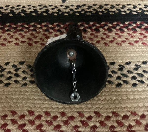 Black Cast Iron Hand Bell w/ Colonial Soldier Handle
