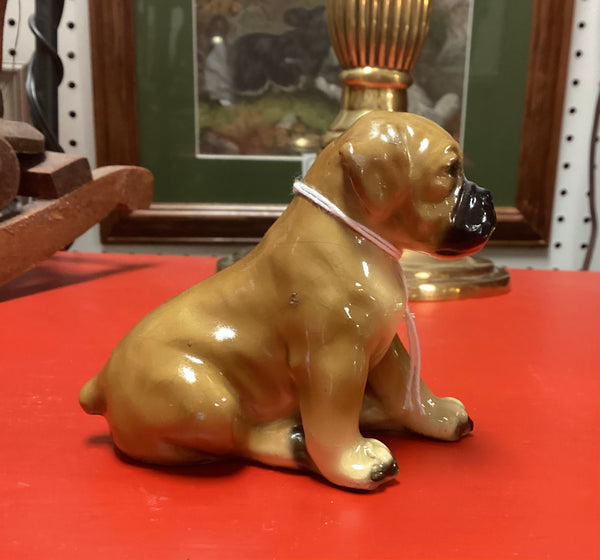 Mortens Studio Seated Figural Boxer Puppy Sculpture