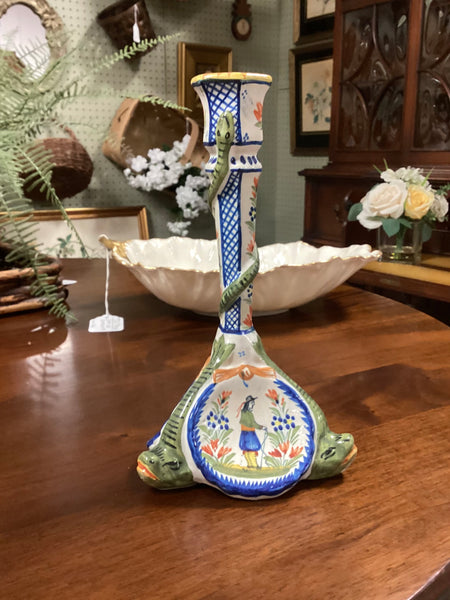 Henriot Quimper  Eel Candlestick