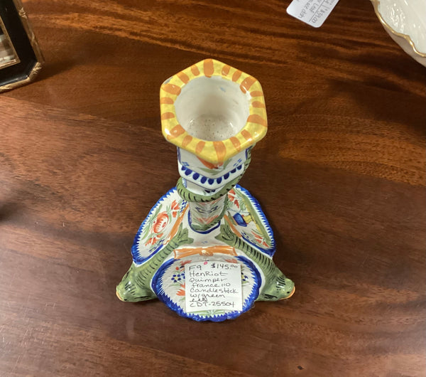 Henriot Quimper  Eel Candlestick