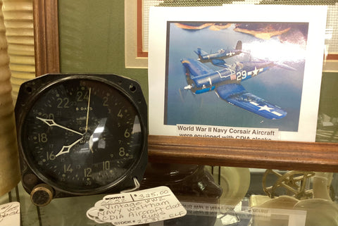 World War II Navy Waltham CDIA Aircraft Clock Working