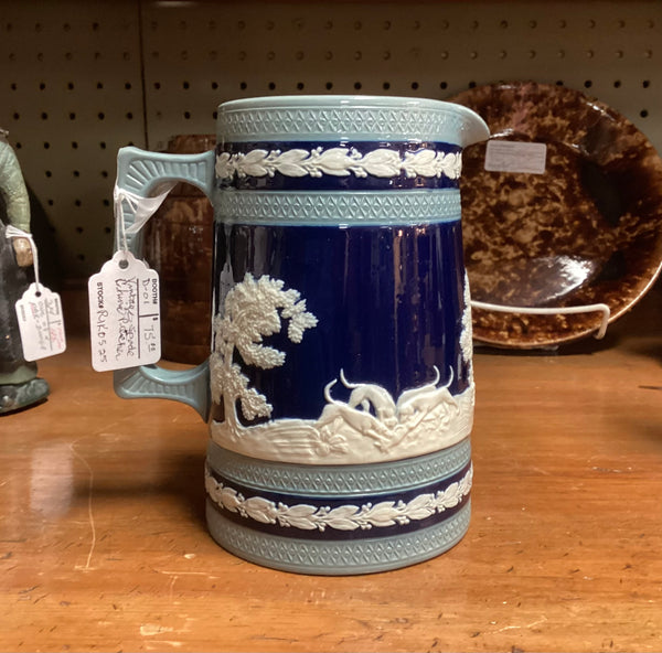Copeland Spode Jasperware Fox Hunt Pitcher