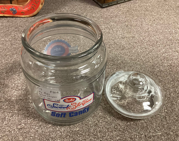Bobs Sweet Stripes Soft Candy 80th Anniversary Commemorative Store Jar