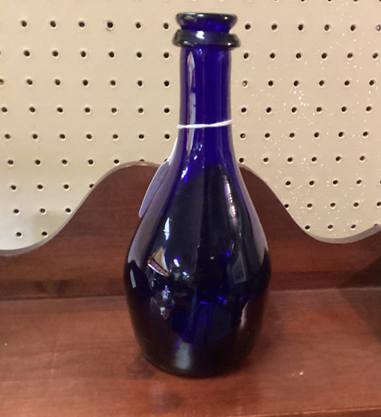 Shelton Glassworks 2007 Jamestown Discovery Commemorative Cobalt Blue Hand Blown Glass Bottle