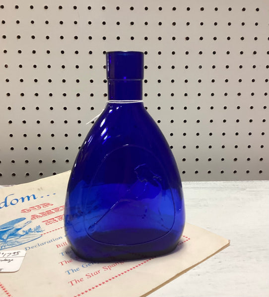 Jamestown Glass House Cobalt Blue Blown Glass Bottle