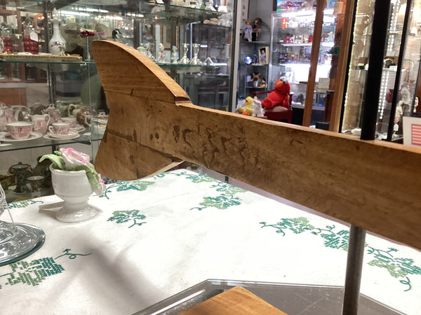 Hand Carved Directional Arrow w/ Robin