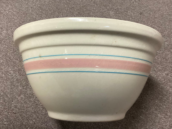 McCoy 12" Mixing Bowl w/ Pink & Blue Striipes
