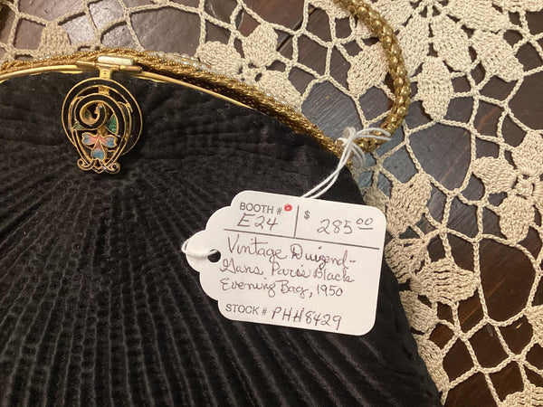 Vintage Duizend-Gans Paris Black Evening Bag