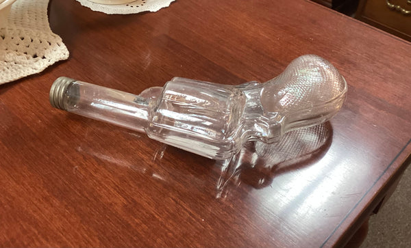 Glass Revolver Candy Holder w/ Metal Screw Top