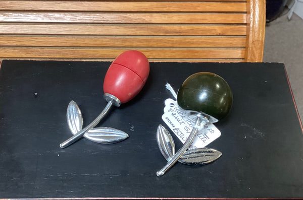 Bakelite Fruit w/ Metal Stems Salt & Pepper Shaker Set