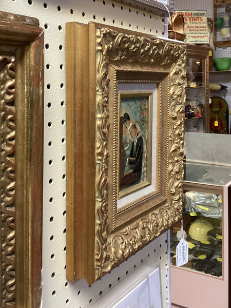 Framed Louis Berthomme Saint Andre -The Piano Lesson Oil on Canvas