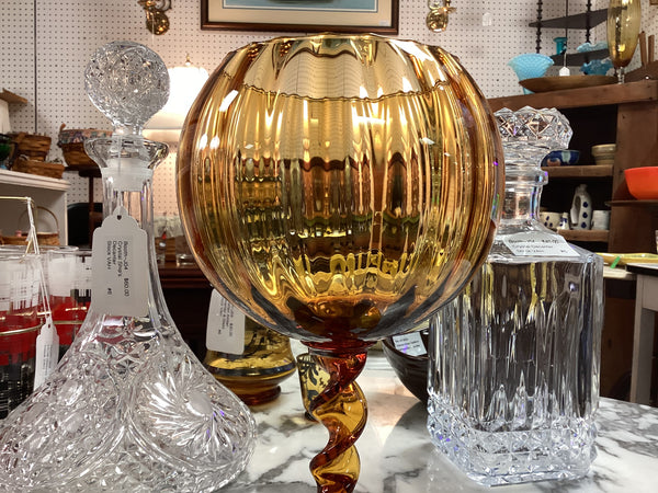 Empoli Amber Twisted Stem Pedestal Bowl