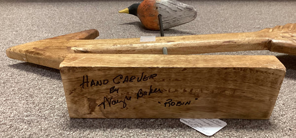 Hand Carved Directional Arrow w/ Robin