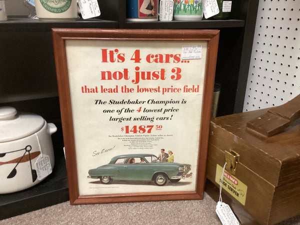 Framed 1950 Studebaker Champion Car Ad