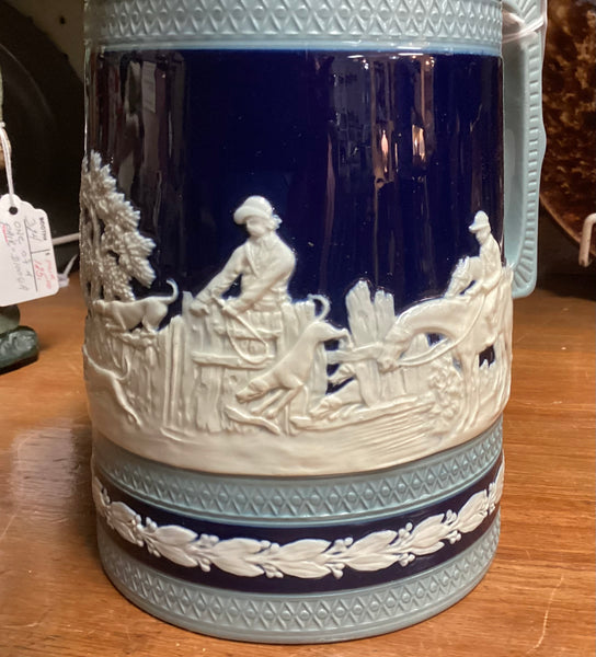 Copeland Spode Jasperware Fox Hunt Pitcher