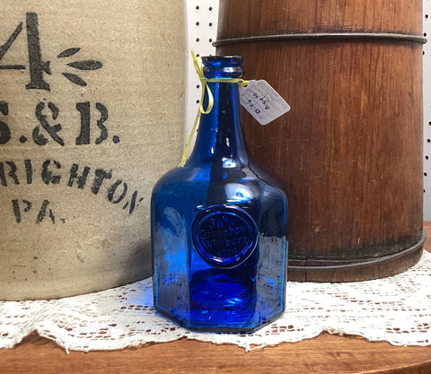 Blenko Blue Colonial Williamsburg John Greenhow Store Wine Bottle