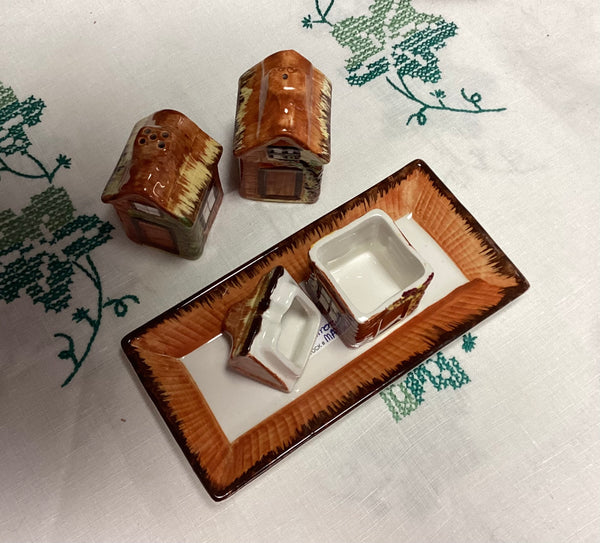 Kensington Cottage Ware Condiment Set w/ Tray England