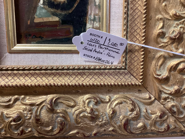 Framed Louis Berthomme Saint Andre -The Piano Lesson Oil on Canvas
