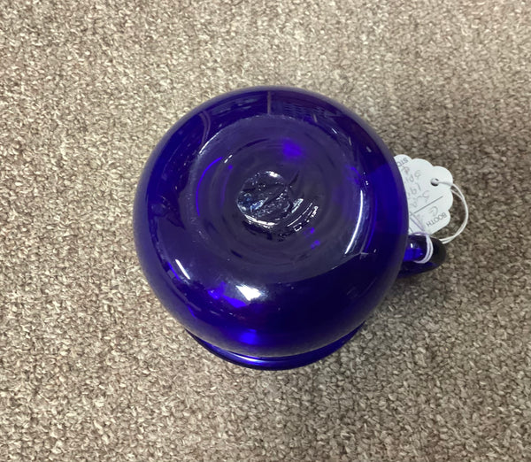 Cobalt Blue Blown Glass 19th Century Ladies Spittoon