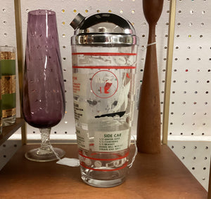 Continental Can Company Sports Themed Glass Cocktail Shaker