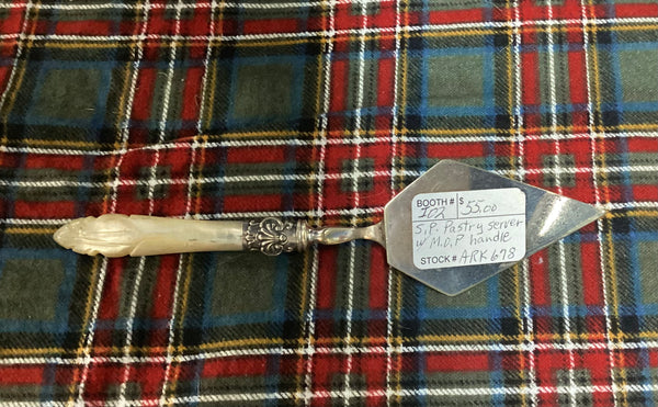 Silver Plated Pastry Server w/ Mother of Pearl Handle