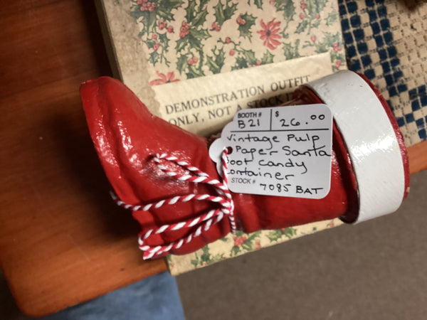 Pulp Paper Santa Boot Candy Container