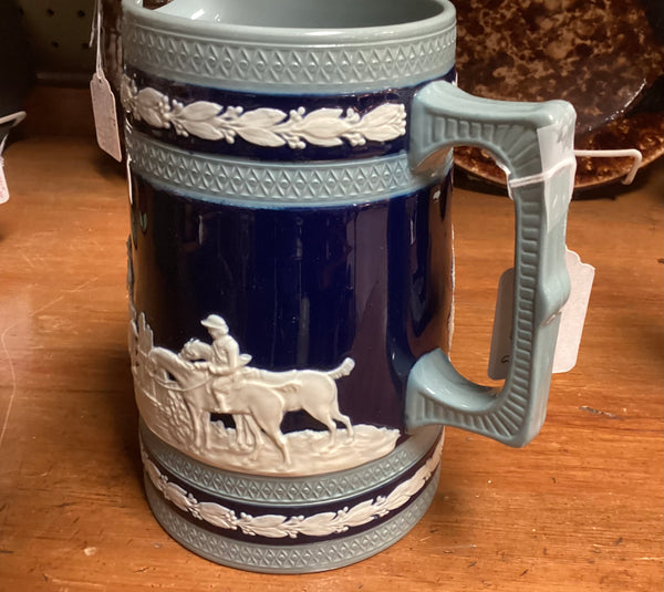 Copeland Spode Jasperware Fox Hunt Pitcher