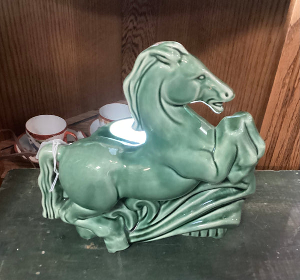 Green Ceramic Horse TV Lamp