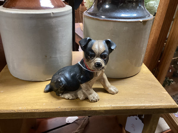 Painted Cast Iron Boston Terrier Coin Bank