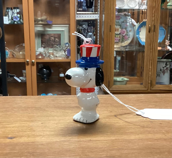 Vintage 1966 Uncle Sam Snoopy Ornament Made in Japan