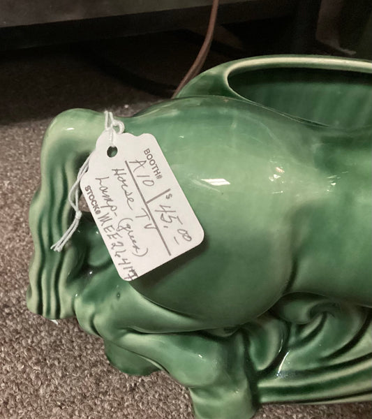 Green Ceramic Horse TV Lamp
