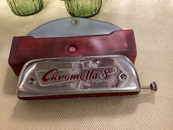 Hohner Vintage 1950’s Chrometta 8 Harmonica Key of C w/Case