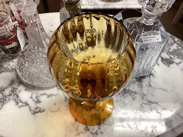 Empoli Amber Twisted Stem Pedestal Bowl