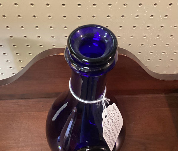 Shelton Glassworks 2007 Jamestown Discovery Commemorative Cobalt Blue Hand Blown Glass Bottle