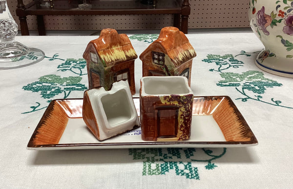 Kensington Cottage Ware Condiment Set w/ Tray England