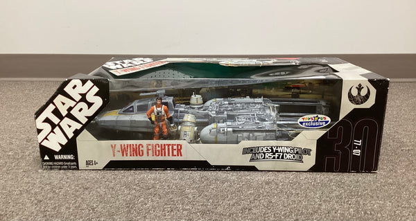 Collectible Star Wars Y-Wing Fighter w/ Pilot & R5-F7 Droid Play Set NIB