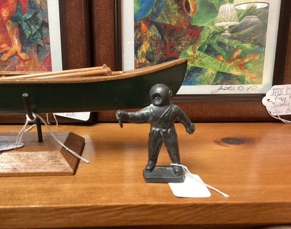 Vintage Lead Fish Aquarium Scuba Diver