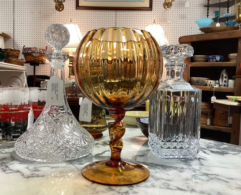 Empoli Amber Twisted Stem Pedestal Bowl