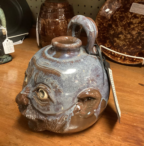 Hand-Crafted Ceramic Face Jug "My Beard Tickles"