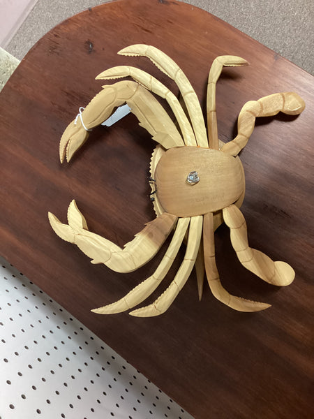 Dock Lindley Hand Carved Wood Blue Crab Wall Art