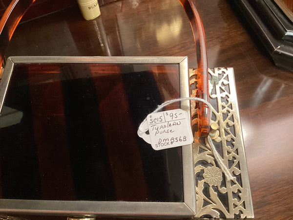 Tyrolean NY Metal Encased Lucite Box Purse