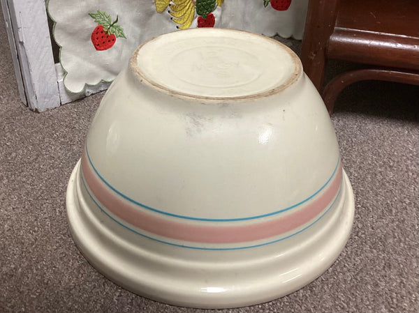 McCoy 12" Mixing Bowl w/ Pink & Blue Striipes