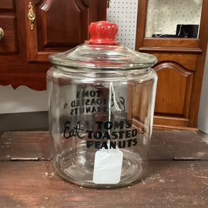 Tom’s Toasted Peanuts Countertop Advertising Jar