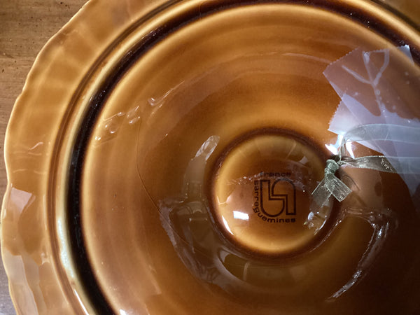 Sarreguemines Barbotine French Majolica Oyster Plate