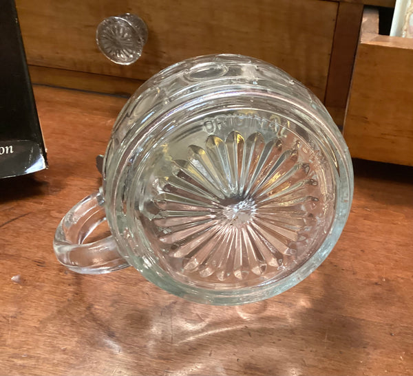 Bierseidel Bubble Glass Stein w/ Hinged Pewter Lid