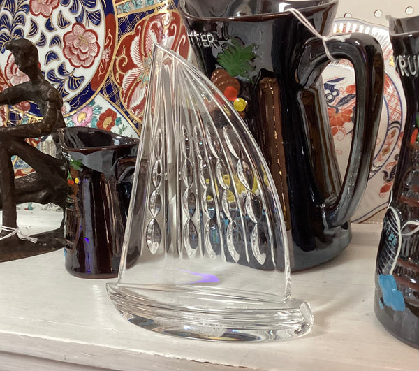 Waterford Crystal Sail Boat Paperweight