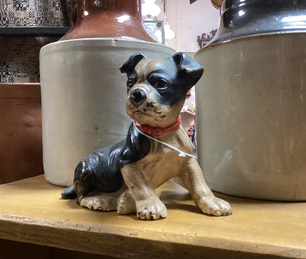 Painted Cast Iron Boston Terrier Coin Bank