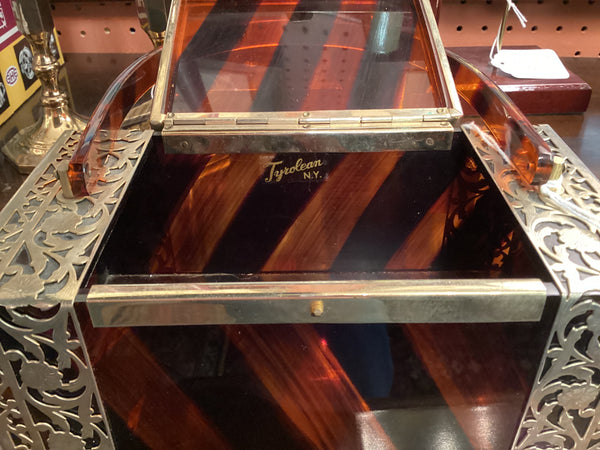 Tyrolean NY Metal Encased Lucite Box Purse